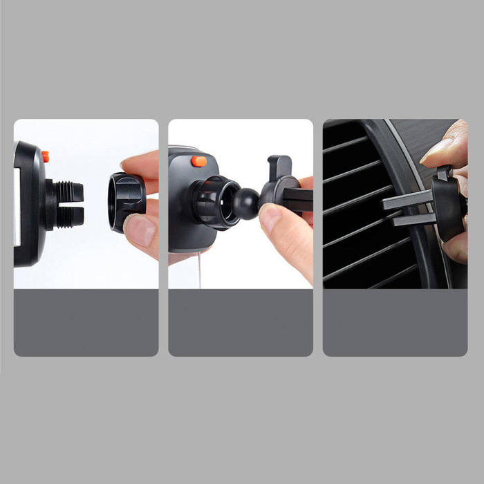 Baseus 2in1 gravity car phone mount holder for air vent and dashboard black (SUYK000001)