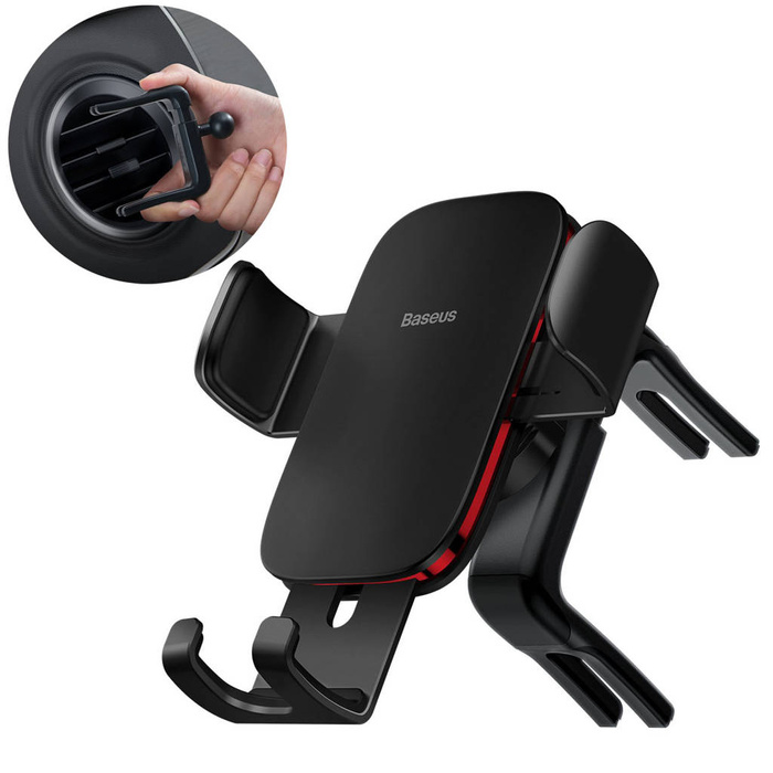 Baseus Metal AgeⅡ soporte gravedad para salidas de aire redondas de coche negro (SUJS030001)
