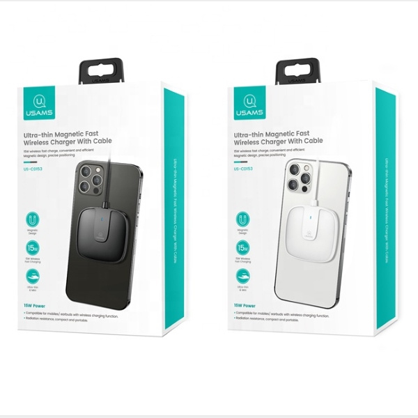 Chargeur Inductive USAMS Apple iPhone 12 Series Magnetic 15W US-CD153 CD153DZ02 White