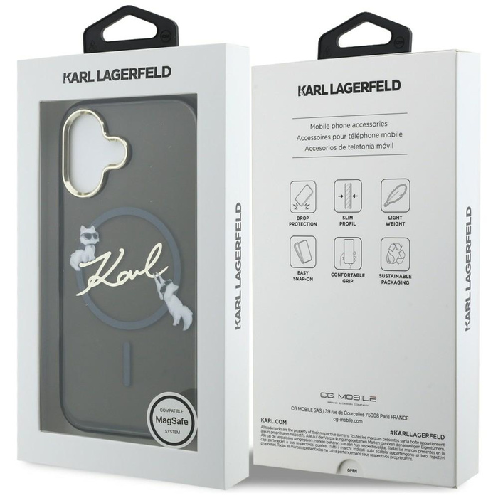 Etui Karl Lagerfeld IML Choupettes Karl  Script Logo MagSafe do iPhone 17 czarny