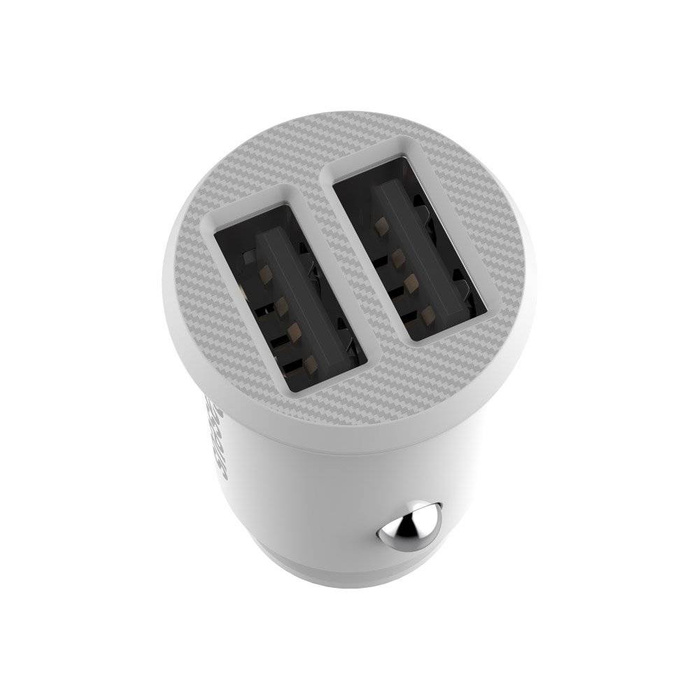 Baseus Grain Car Charger mini nabíječka do auta 2x USB 3.1A bílá (CCALL-ML02)