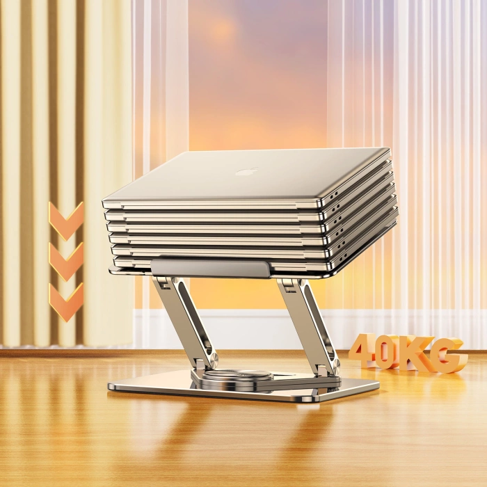 Wozinsky WRS-CPY84SS Aluminium-Laptopständer + Gratis! Smartphone-Ständer – Silber