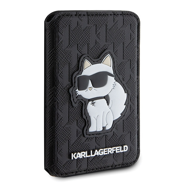 Karl Lagerfeld KLWMSPSAKHCK Wallet Card Slot Stand Saffiano Monogram Choupette MagSafe black/black