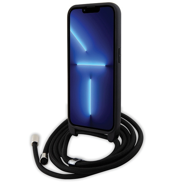 Etui Karl Lagerfeld KLHCP15LSASKNPSK iPhone 15 Pro 6.1" hardcase czarny/black Crossbody Saffiano Monogram Metal Pin Karl & Choupette Case