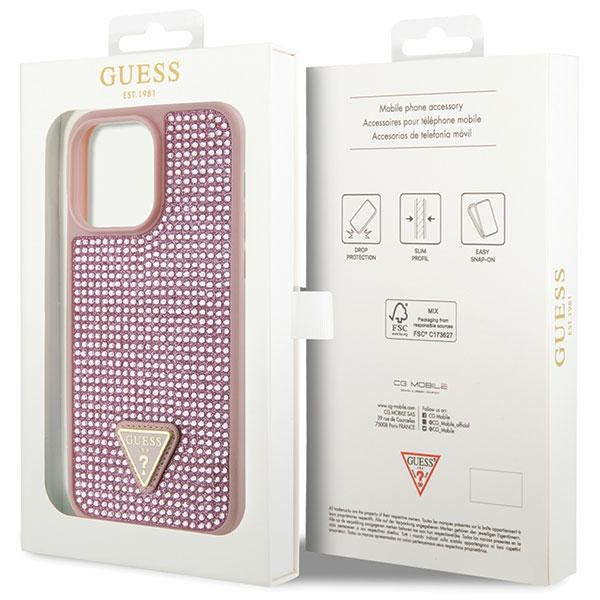 Cover Guess GUHCP14XHDGTPP iPhone 14 Pro Max 6,7" rosa/rosa durocase Triangolo con strass Case