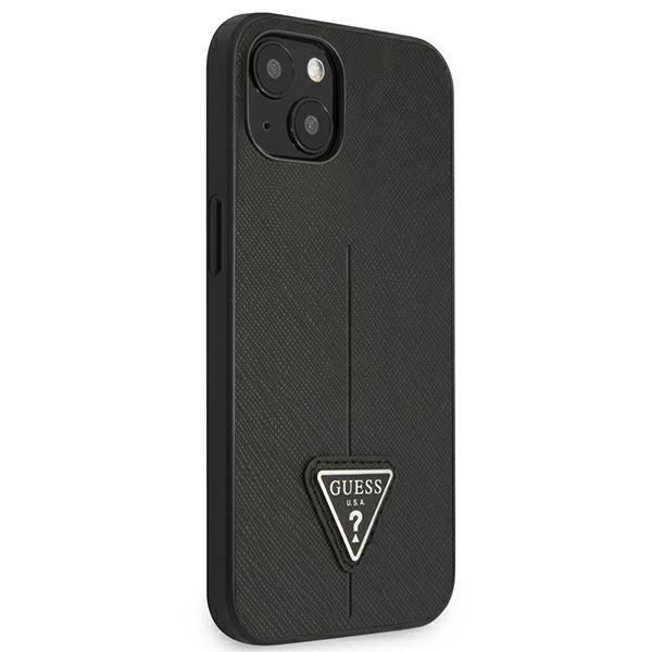 Case GUESS Apple iPhone 13 Mini SaffianoTriangle Logo Black Hardcase