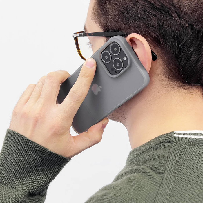 Kingxbar Plain Series case for iPhone 13 Pro silicone cover grey