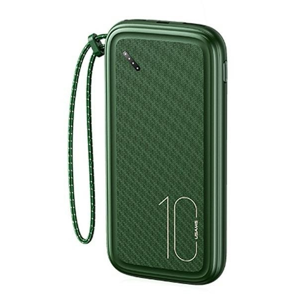 Powerbanka USAMS PB56 10000mAh 2xUSB / USB-C / MicroUSB Fast Charge zelená / tmavě zelená 10KCD15003 (US-CD150)
