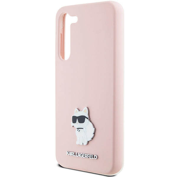 Etui Karl Lagerfeld KLHCS23MSMHCNPP Galaxy S23+ S916 różowy/pink Silicone Choupette Metal Pin