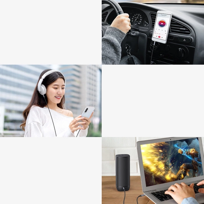 Câble Ugreen Câble mini jack AUX 3,5 mm (mâle) - mini jack 3,5 mm (mâle) 2m noir (AV183)