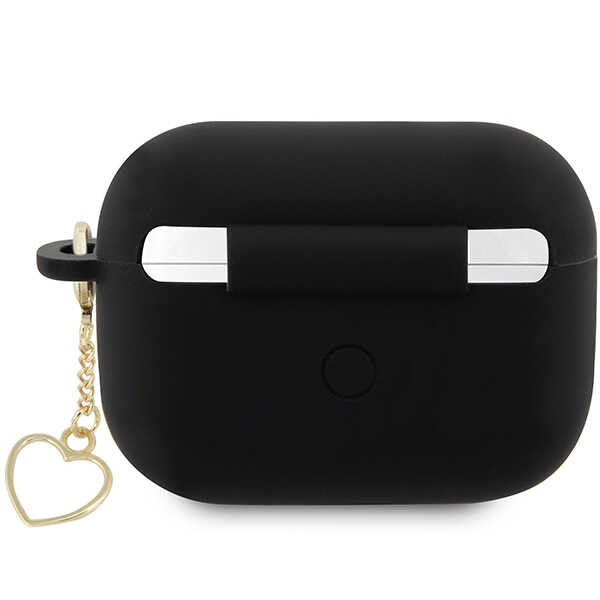 Coque Guess GUAP2LSCHSK Housse AirPods Pro 2 noir/noir Silicone Charm Heart Collection Case