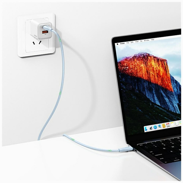 Kabel USAMS Green Series SJ716 60W USB-C do USB-C 1m niebieski