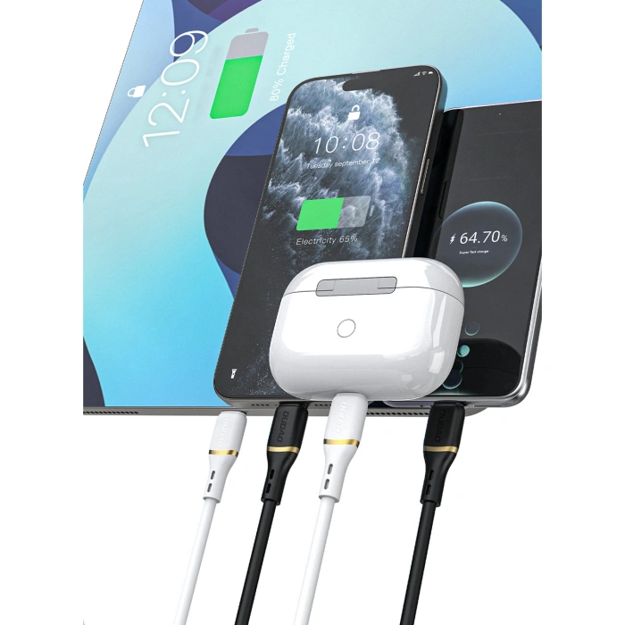 Kabel Dudao L25C USB-C - USB-C silikonowy 60W 1m - biały