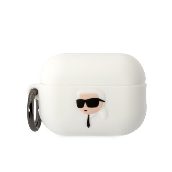 Karl Lagerfeld KLAP2RUNIKH Kryt AirPods Pro 2 bílý/bílý Silikonový Karl Head 3D