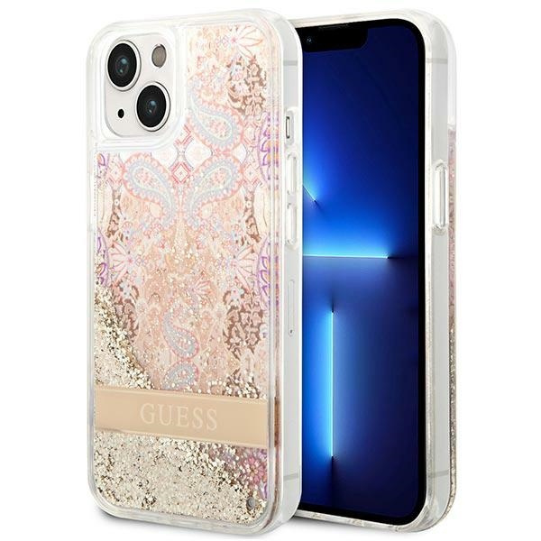 Hülle Guess GUHCP14MLFLSD iPhone 14 Plus 6,7" gold/gold hartcase Paisley Liquid Glitter