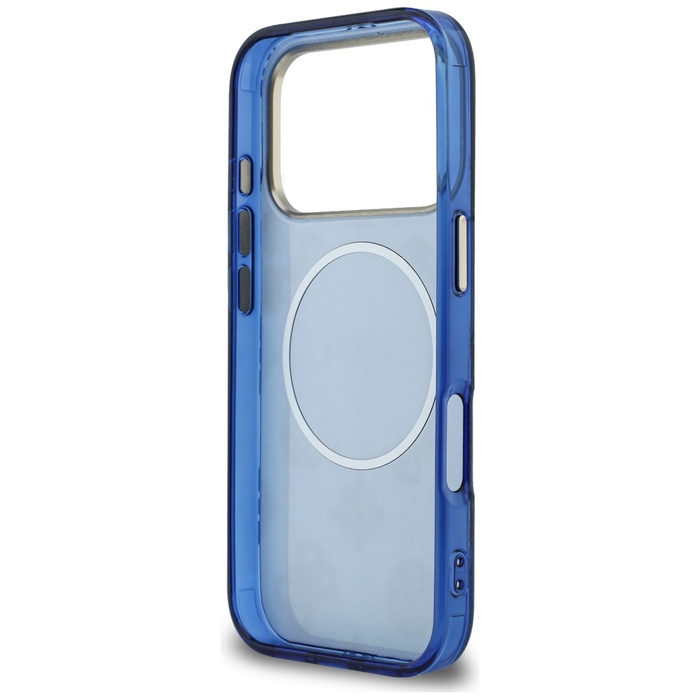 Etui Guess IML Peony Dot MagSafe do      iPhone 17 Pro niebieski