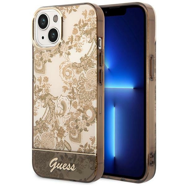 Guess GUHCP14SHGPLHC iPhone 14 6.1" ochre hardcase Porcelain Collection