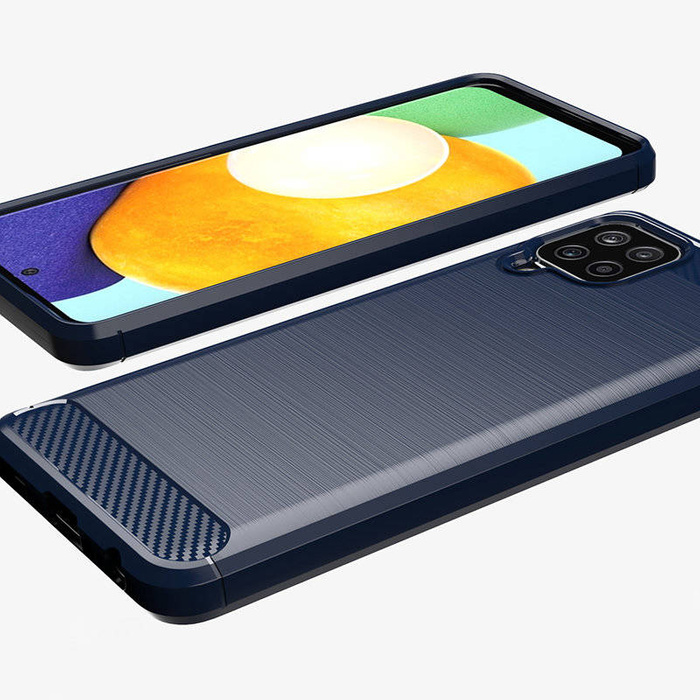 Carbon Case flexibilní pouzdro kryt Samsung Galaxy A22 4G černý