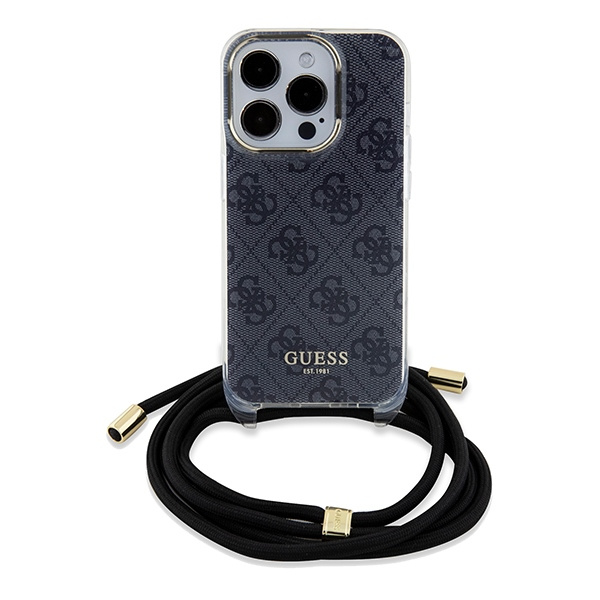 Etui Guess GUHCP15XHC4SEK iPhone 15 Pro Max 6.7" czarny/black hardcase Crossbody Cord 4G Print Case