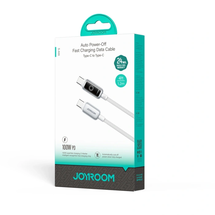 Kabel Joyroom S-A55 StarFlight 100W USB-C - USB-C 1,2m - biały