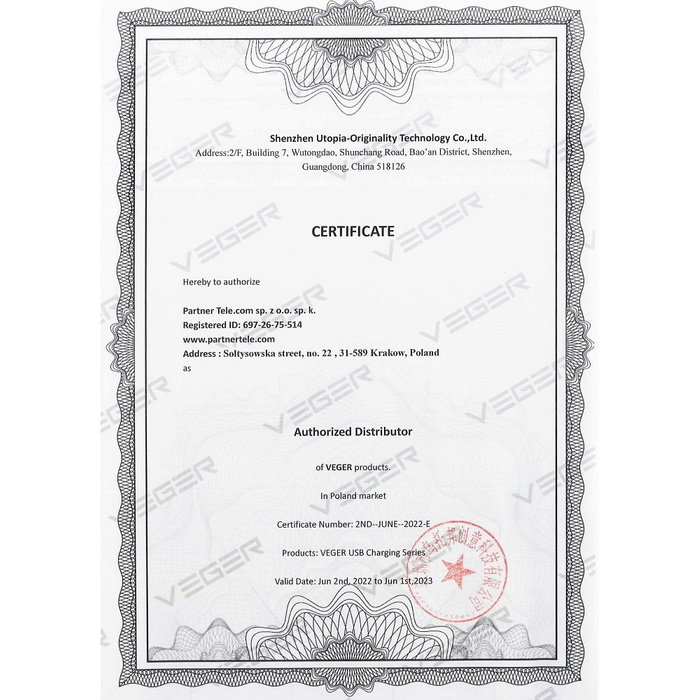 Powerbank Veger L30 (W3008PD) PD QC3.0 3A 20W 30000 mAh czarny