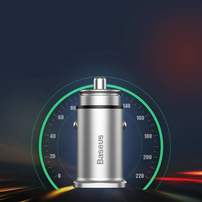 Baseus Square Smart Car Charger 2x USB QC3.0 Quick Charge 3.0 SCP AFC 30W Schwarz (CCALL-DS01)