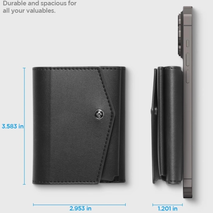Cartera Spigen VALENTINUS PRO MagSafe WALLET BLACK