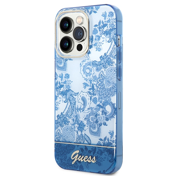Case Guess iPhone 14 Pro Max 6.7" blue/blue hardcase Porcelain Collection