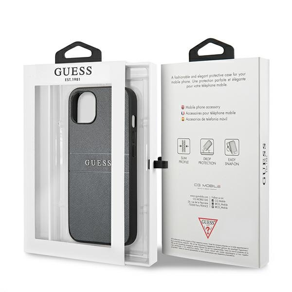 Guess GUHCP13SPSASBGR iPhone 13 mini 5.4" grigio/grigio Saffiano Strap