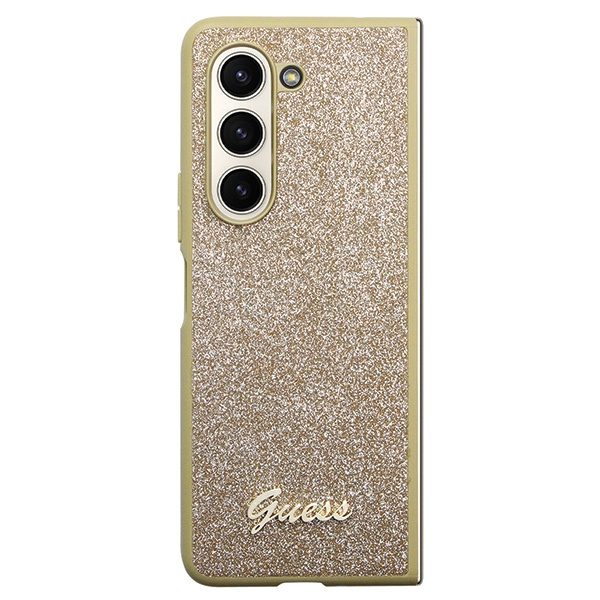 Case Guess GUHCZFD5HGGSHD F946 Galaxy Z Fold 5 gold/gold hardcase Glitter Script Case