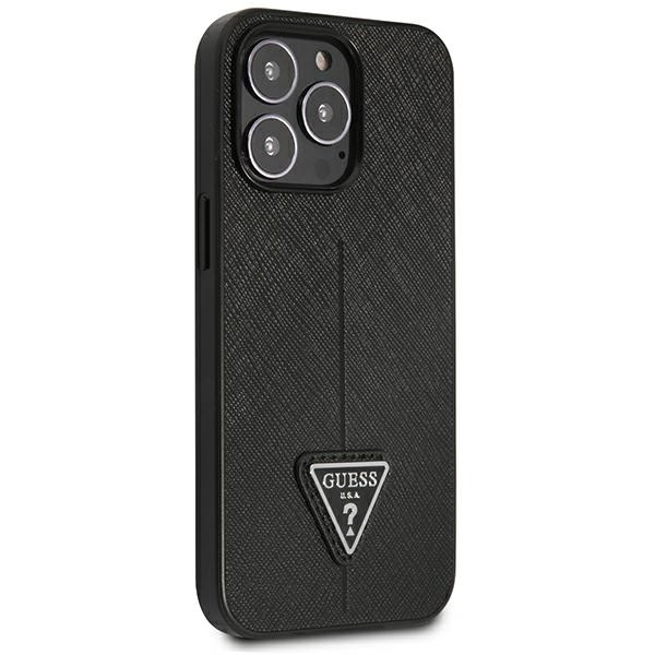 Guess GUHCP14LPSATLK iPhone 14 Pro 6.1" schwarz/schwarz hartcase SaffianoTriangle Logo