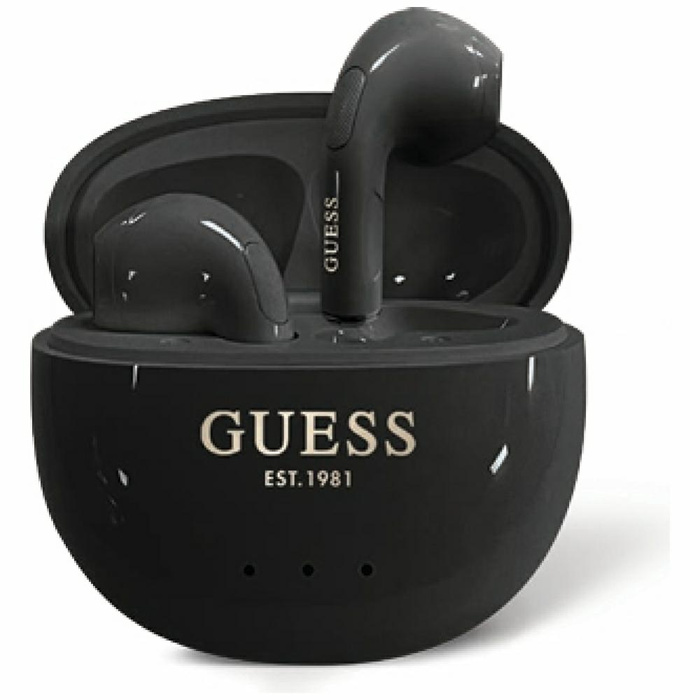 Słuchawki TWS Guess Glossy Effect Egg     Shape Printed Classic Logo czarny