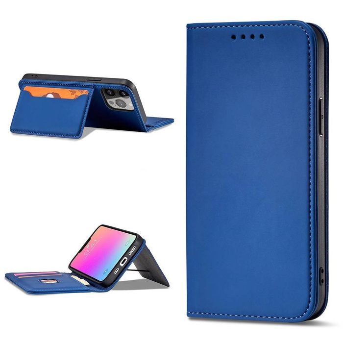 Magnet Card Case obal Samsung Galaxy A23 5G flip cover wallet stand blue