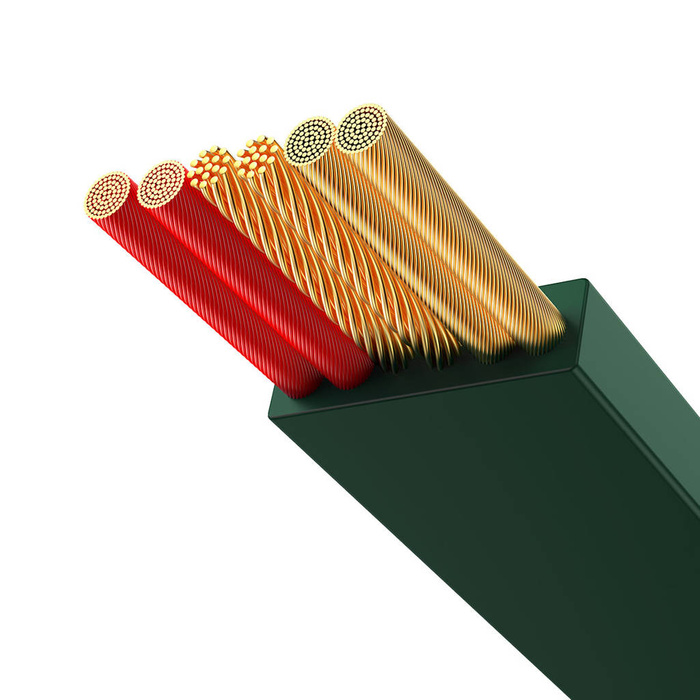 Baseus Bright Mirror 2 cable retráctil 3en1 USB tipo A - micro USB + Lightning + USB tipo C 66W 1,1m verde (CAMJ010106)