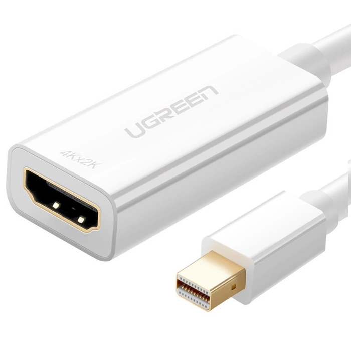 Câble adaptateur Ugreen FHD (1080p) HDMI (femelle) - Mini DisplayPort (mâle - Thunderbolt 2.0) blanc (MD112 10460)