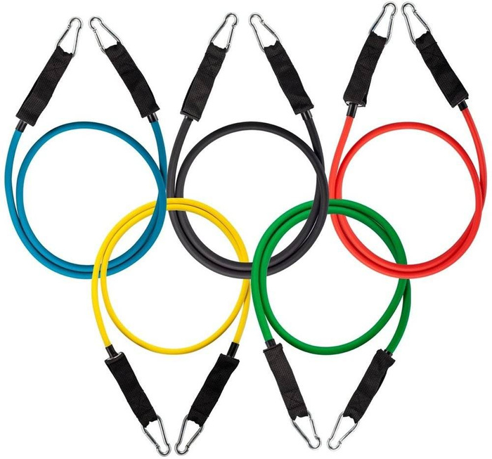 Wozinsky Lot de 5 extenseurs d'exercice pour bandes de fitness + accessoires (WRTS5-01)