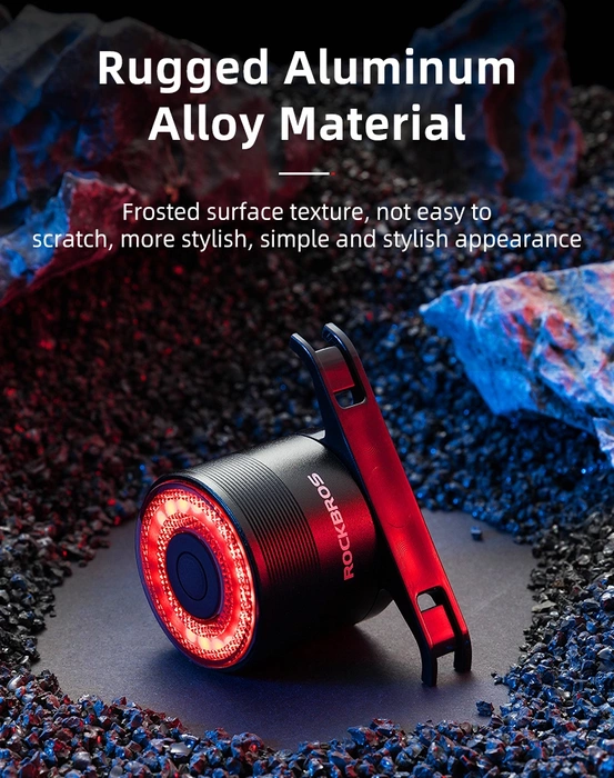 Zadní cyklosvítilna Rockbros Q3 s inteligentním stop systémem - černá