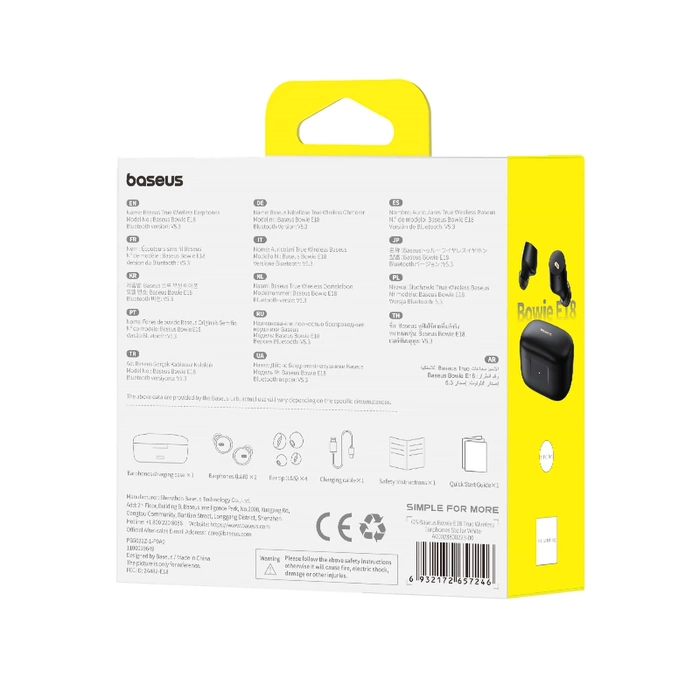 Cuffie Baseus Bowie E18 wireless TWS ENC IPX4 - nere