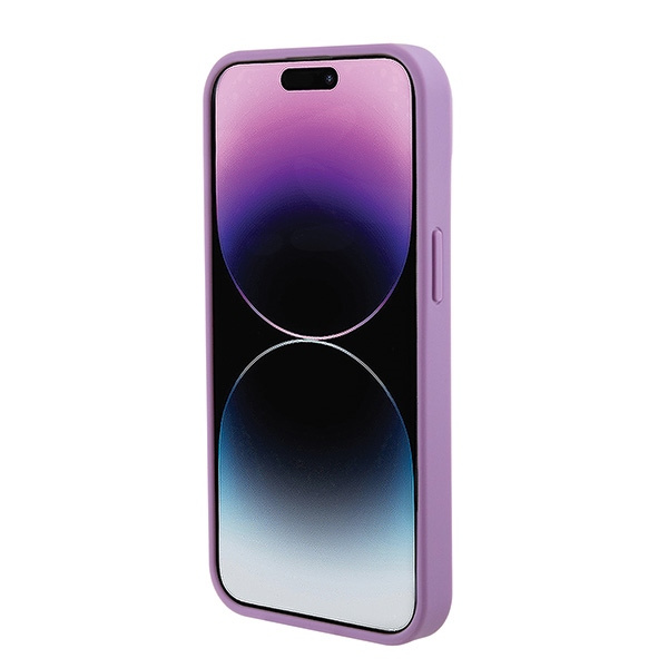 Case Guess GUHCP15SP4EPMU iPhone 15 6.1" purple/light purple hardcase Leather 4G Stamped Case