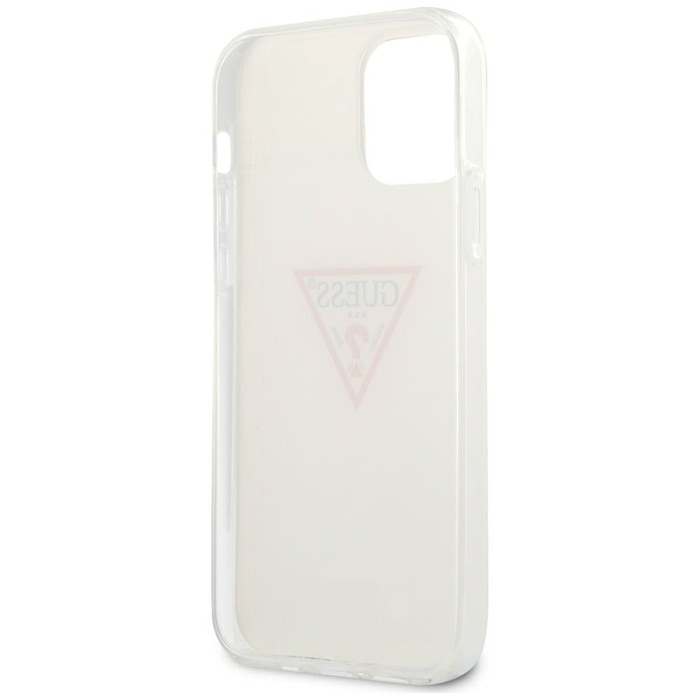 Hülle GUESS Apple iPhone 12 12 Pro Triangle Kollektion GUHCP12MPCUCTLWH Weißes Hardcase