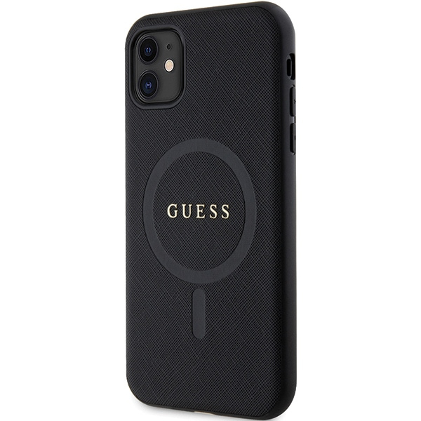 Guess GUHMN61PSAHMCK iPhone 11 / Xr 6.1" negro/negro durocase Saffiano MagSafe