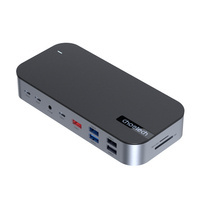 HUB Choetch M52 USB-C - USB-C PD/USB-C/USB-A/HDMI/VGA/DP/SD/TF/RJ45/AUX - gris