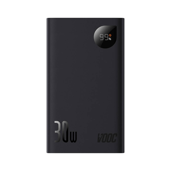 Baseus Adaman2 Powerbank mit bildschirmem digital 20000mAh 30W 2 x USB / 1x USB Typ C Power Delivery Quick Charge SCP, Oppo Super VOOC schwarz (PPAD050101)