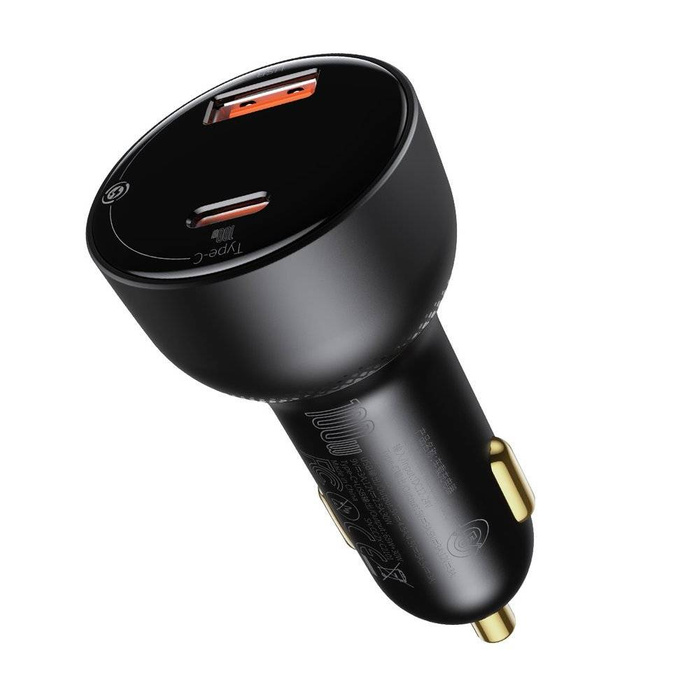 Baseus Superme szybka ładowarka samochodowa USB / USB tipo C 100W PPS Quick Charge Power Delivery czarny (CCZX-01)