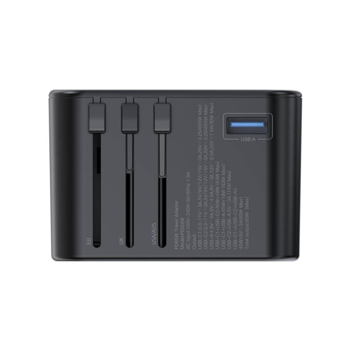 Choetech gaN 2 x USB Typ C / USB 65W Power Delivery Schnellladegerät schwarz (PD5009-BK)