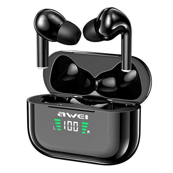AWEI kopfhörer Bluetooth 5.1 T29P TWS + Dockingstation schwarz/schwarz