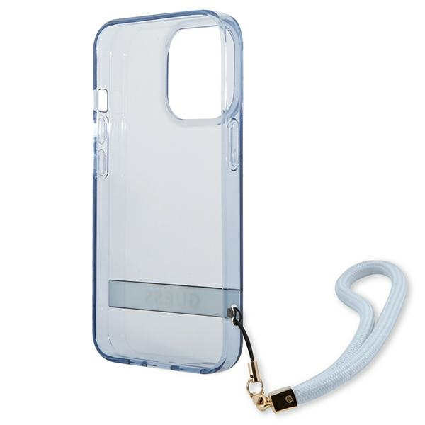 Hülle GUESS Apple iPhone 13 13 Pro Transluzent Stap Blau Hartcase