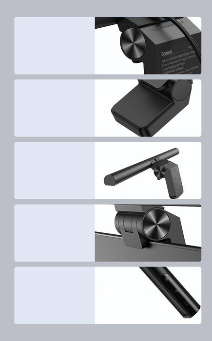 Lumière LED Baseus i-wok pour un éclairage d'écran de moniteur de bureau noir (DGIWK-B01)