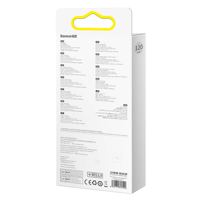 Baseus Flash Series Ⅱ kabel 3v1 pro rychlé nabíjení z USB-A na USB-C / Micro-USB / Lightning 66W 480Mb/s 1,2m černá