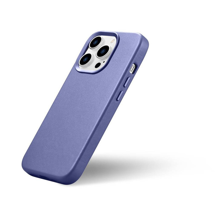 iCarer Case Leather Housse en cuir véritable pour iPhone 14 Pro Max Violet clair (WMI14220708-LP) (Compatible MagSafe)
